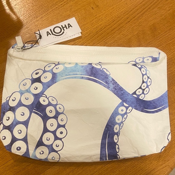 ALOHA Collection | Bags | Aloha Collection White And Blue Octopus Pouch ...